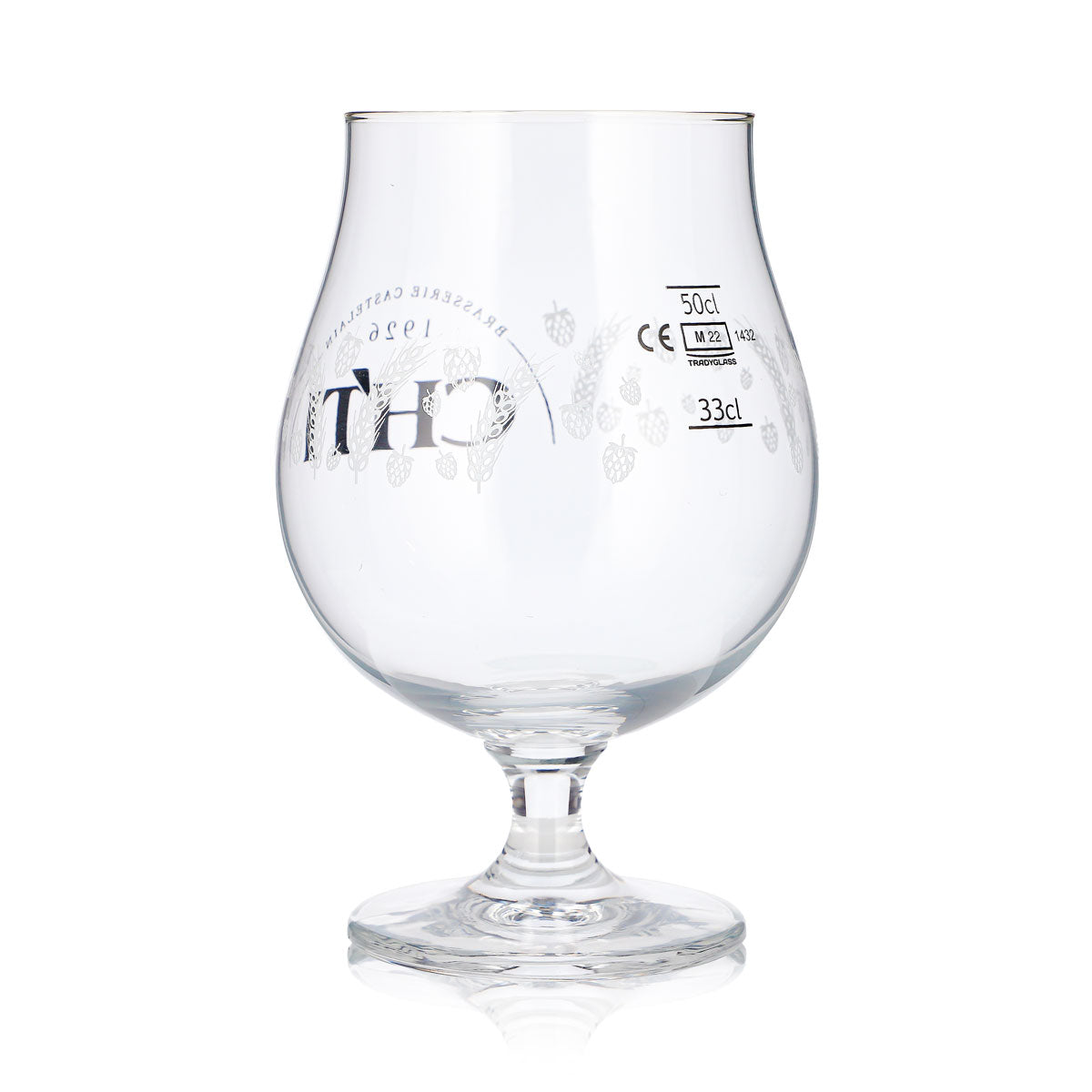 Verre à bière CHTI 0,65 l, forme tulipe, Brasserie Castelain 1926, motif « céréales » – Vue 4