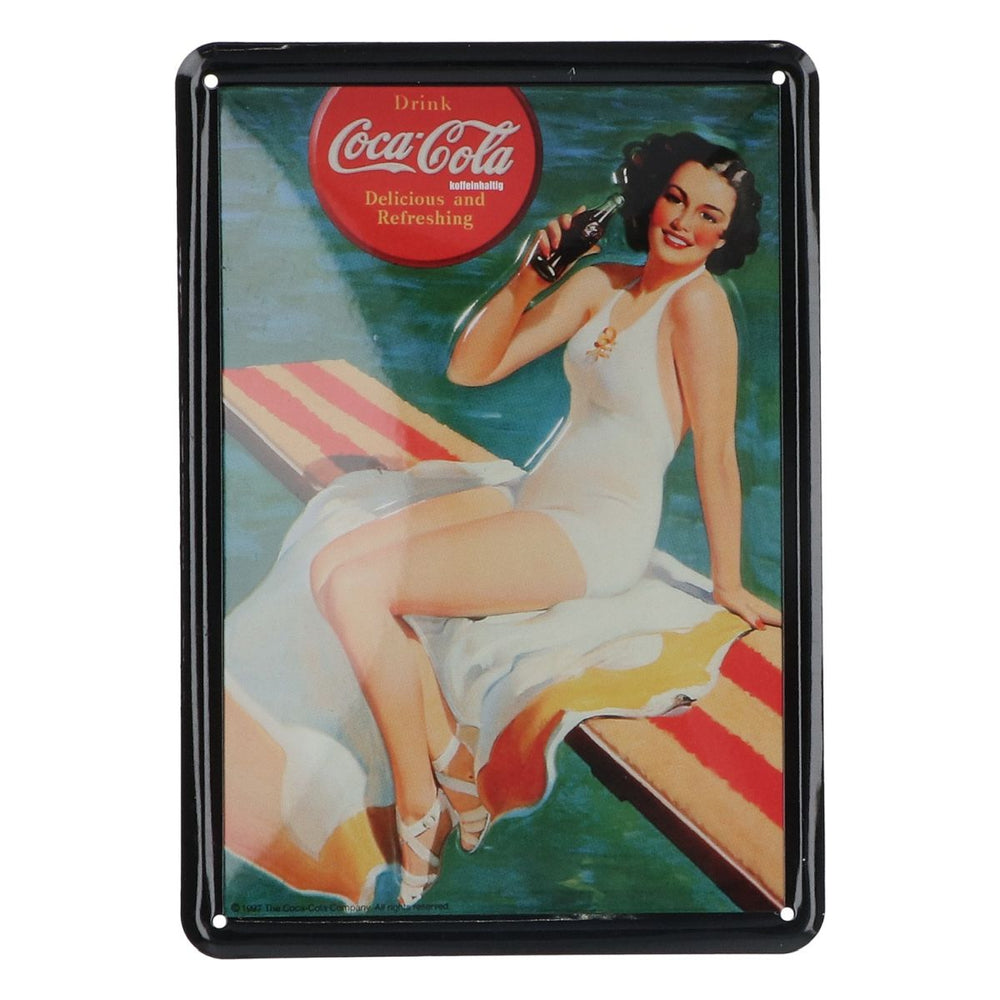 Mini plaque métallique Coca Cola 15 x 10 cm Plaque publicitaire Delicious and Refreshing Wand