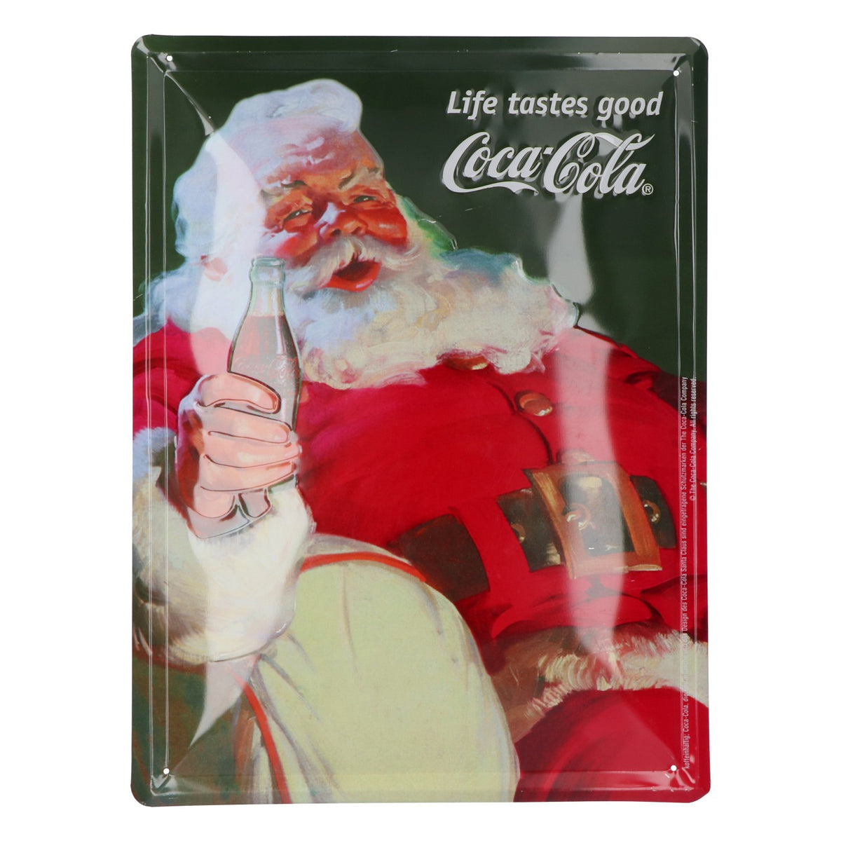 Plaque murale en tôle Coca Cola Softdrink 40x30 cm Père Noël « Life Tastes good »