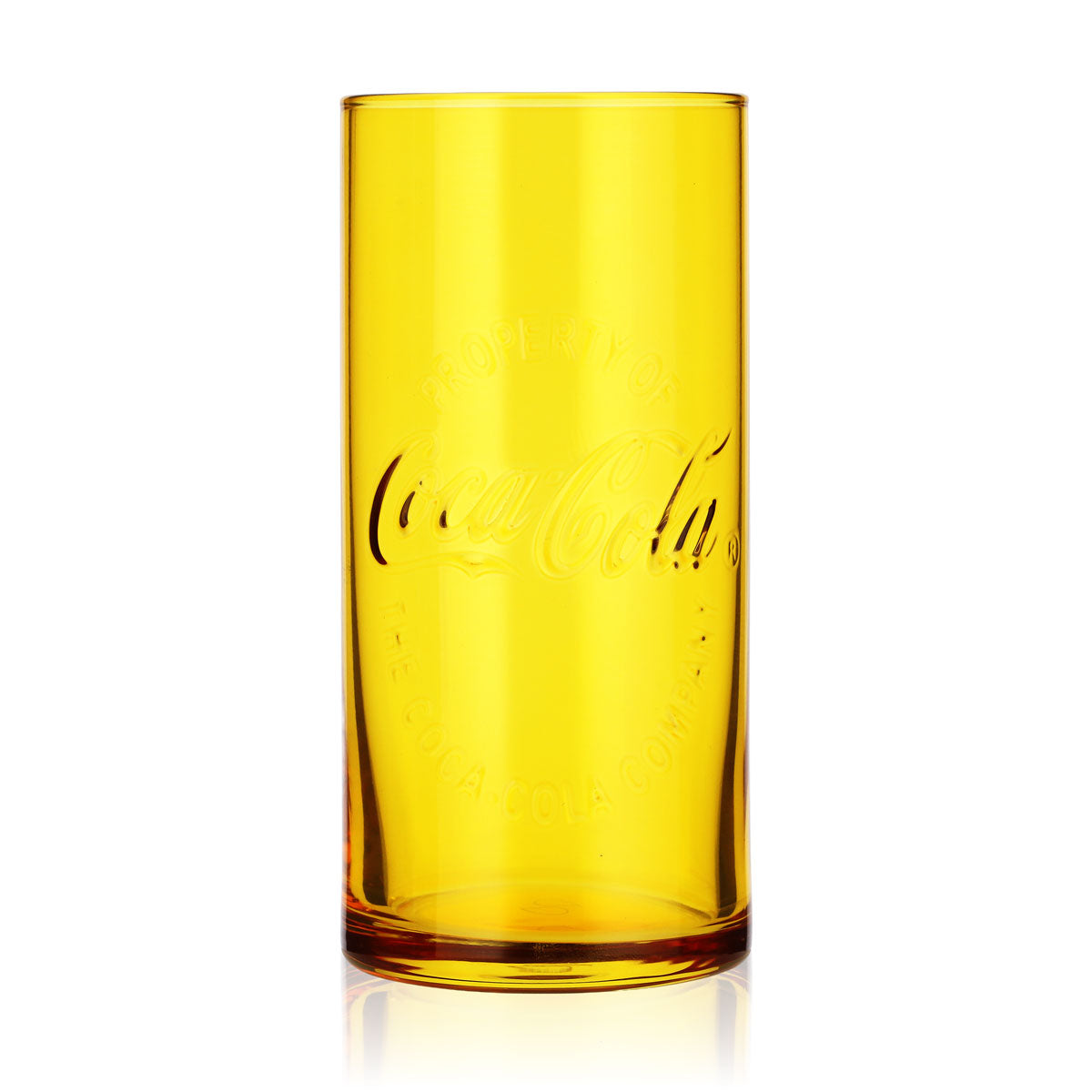Verre à soda Coca-Cola 0,36 l, forme profilée, jaune, édition spéciale McDonald's