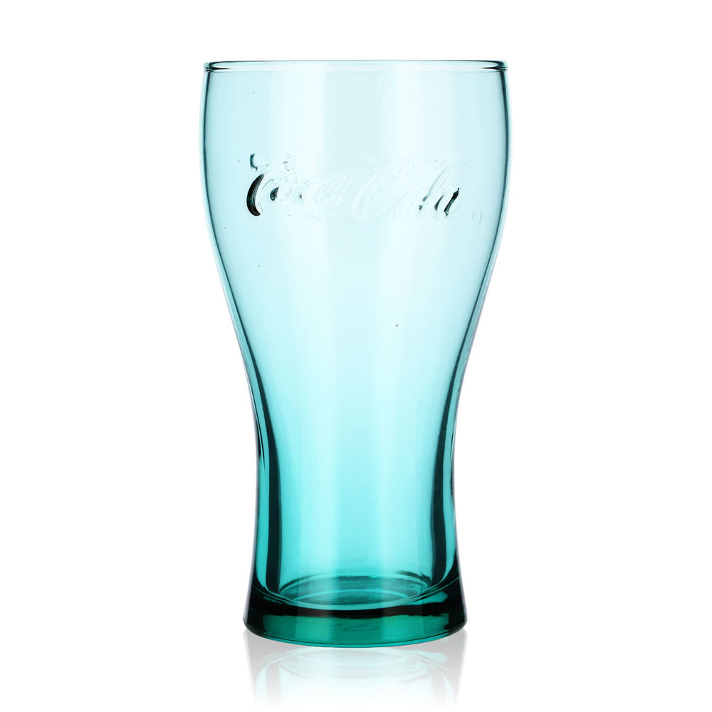 Verre à soda Coca-Cola 0,36 l, verre profilé, turquoise, McDonald's, en hébreu