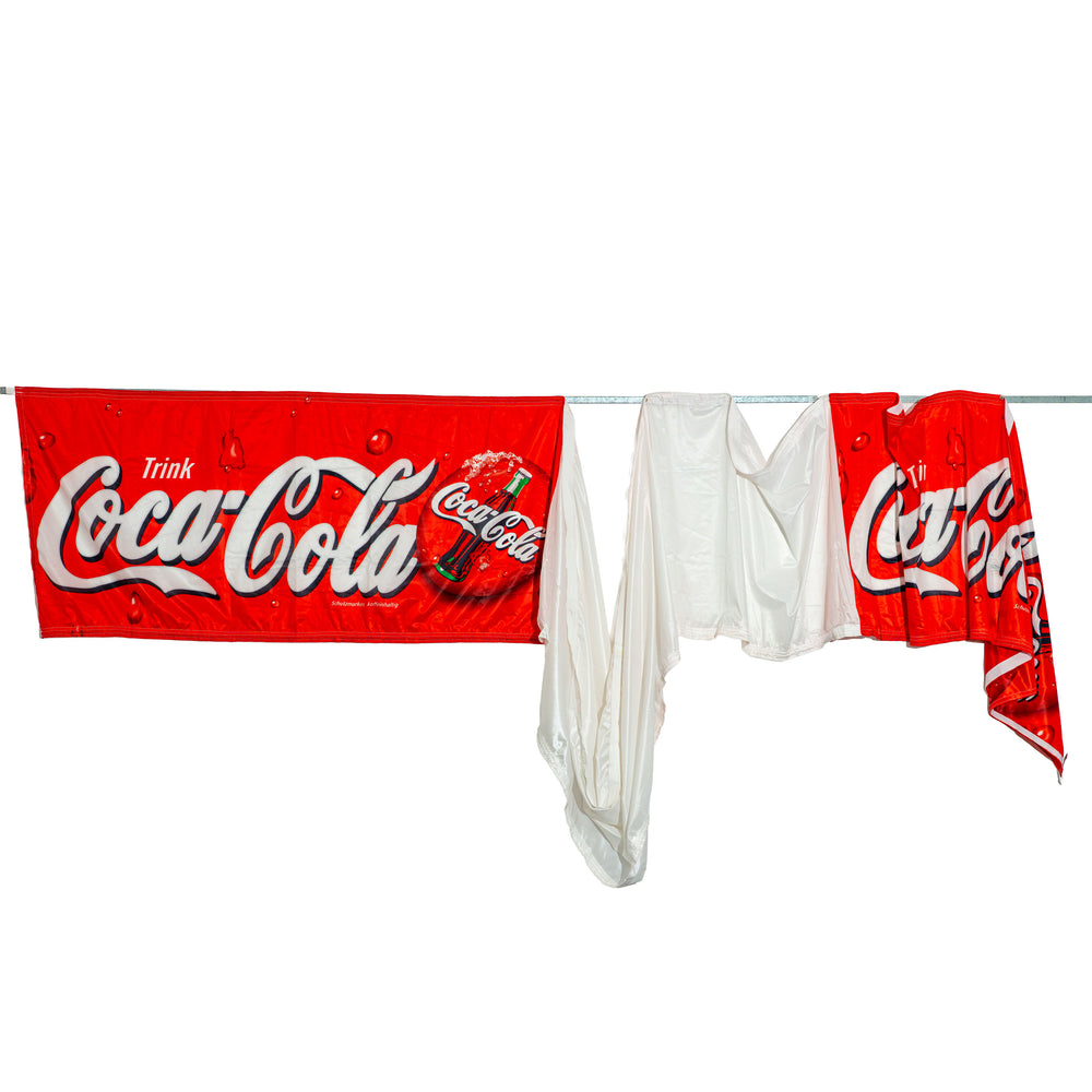 Bannière en verre Coca-Cola, drapeau en polyester