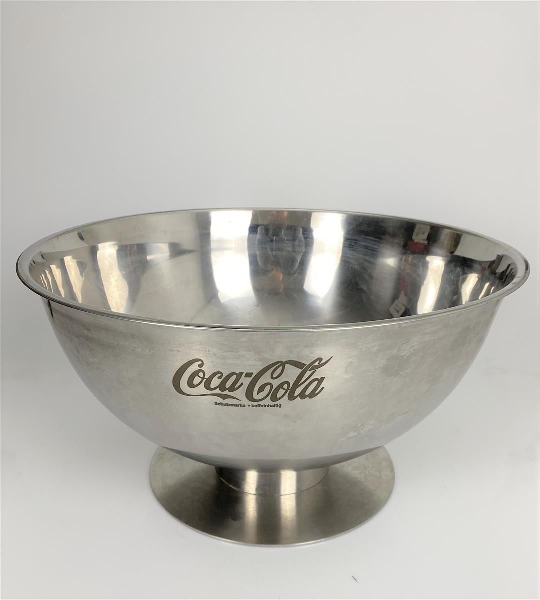 Coca Cola Softdrinks Refroidisseur de bouteilles Bac à glaçons Bol métallique argenté d'occasion