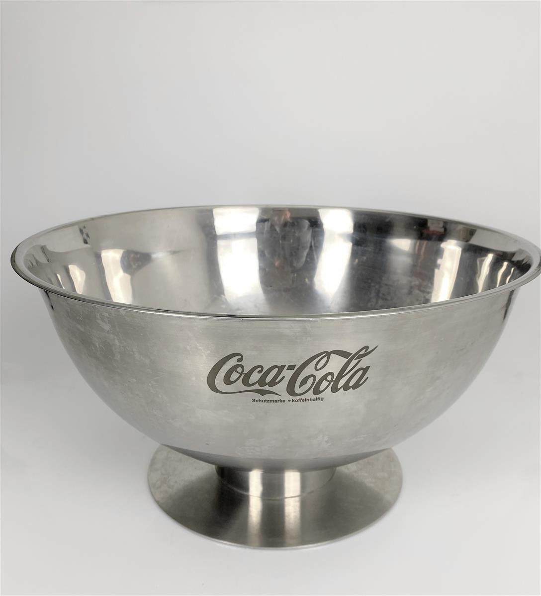 Coca Cola Softdrinks Refroidisseur de bouteilles Bac à glaçons Bol métallique argenté d'occasion – Vue 2