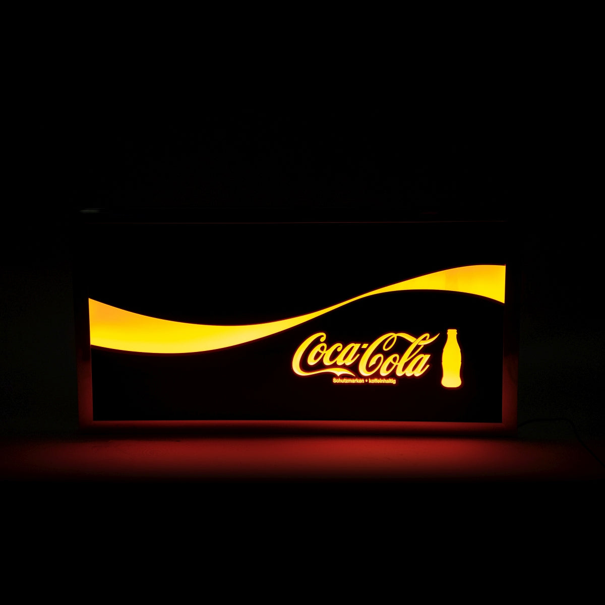Enseigne lumineuse vintage Coca Cola 61x32 « vague » LED changement de couleur rouge blanc néon – Vue 4