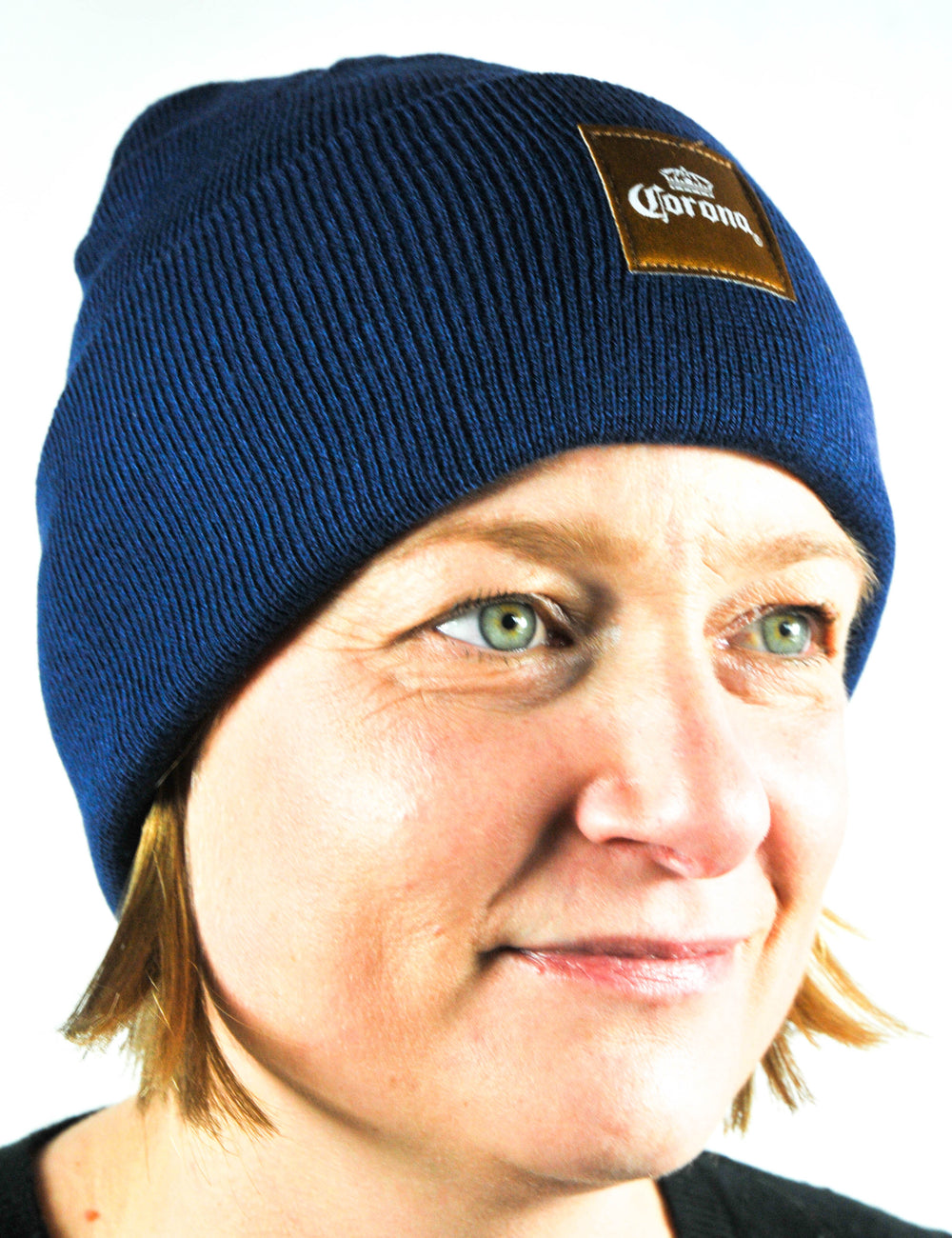 Corona Extra, bonnet d'hiver en tricot Bonnet en laine Bonnet d'hiver finement tricoté bleu