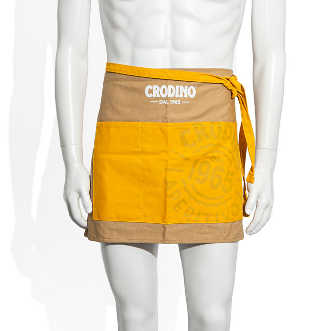 Tablier Crodino Tablier de serveur Tablier de bistrot Tablier de service Beige/Jaune court