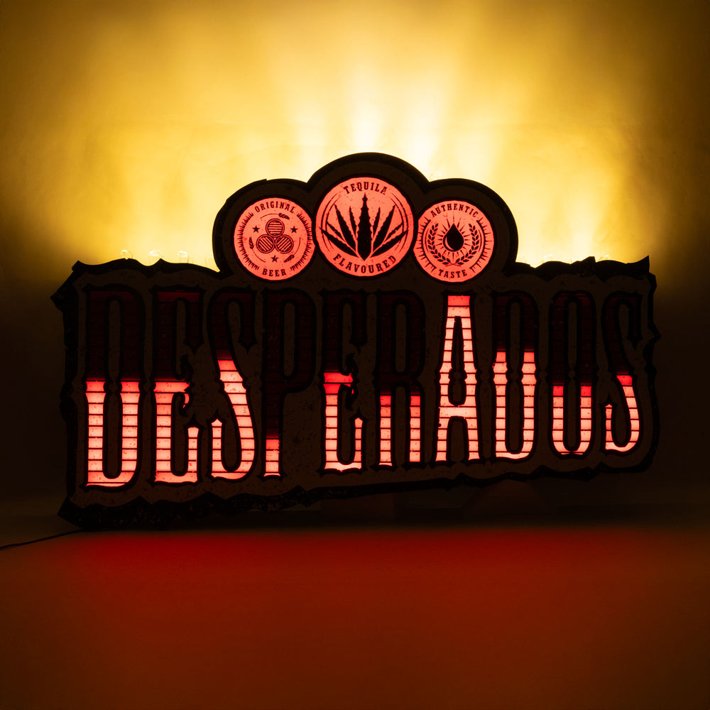 Desperados Bière Enseigne lumineuse LED animée Enseigne lumineuse Luminaire