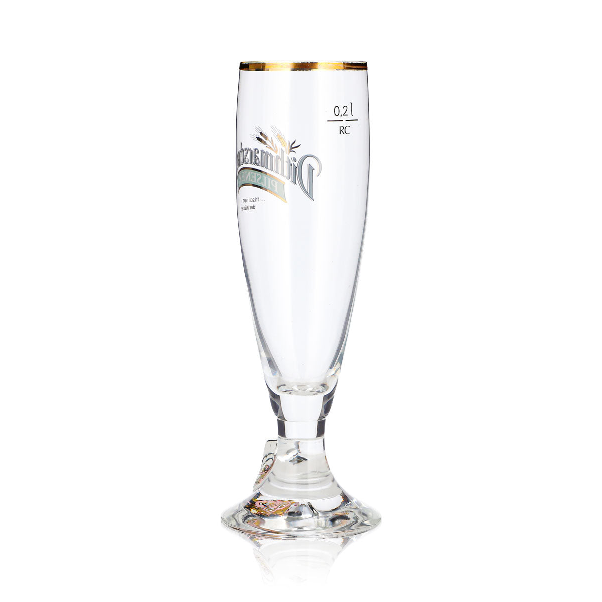 Verre à bière de Dithmarschen, 0,2 l, forme coupe, Pilsener, bord doré – Vue 4