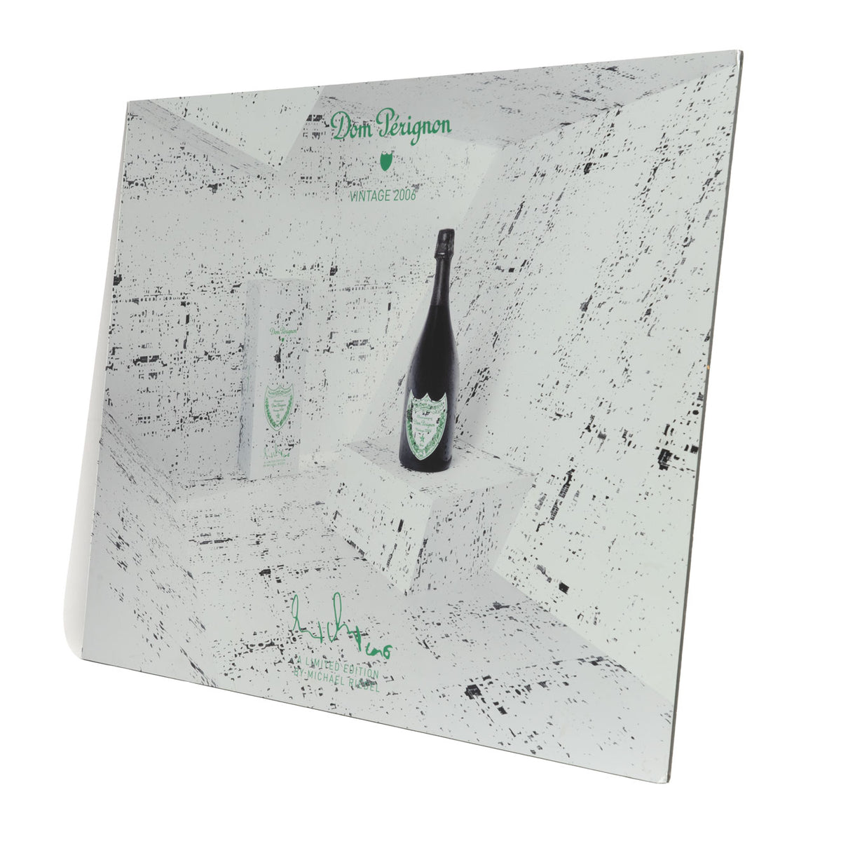 Dom Pérignon Champagne Tableau mural 84x63 cm pièce blanche avec bouteille millésime 2006 – Vue 2