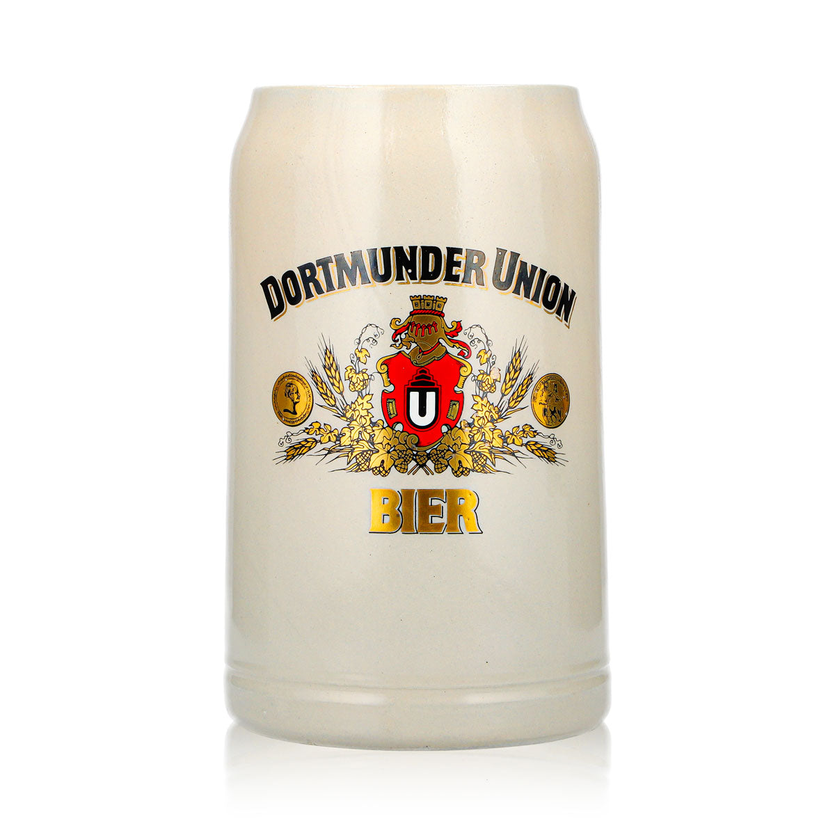Verre à bière Union de Dortmund, chope en terre cuite, chope d'un litre, chope à bière en terre cuite, Seidel, Humpen – Vue 2