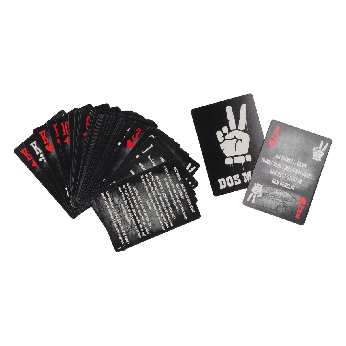 Dos Mas Liqueur Jeu de cartes Jeu à boire Soirée jeux Shot Commander Cartes de skat Noir – Vue 4