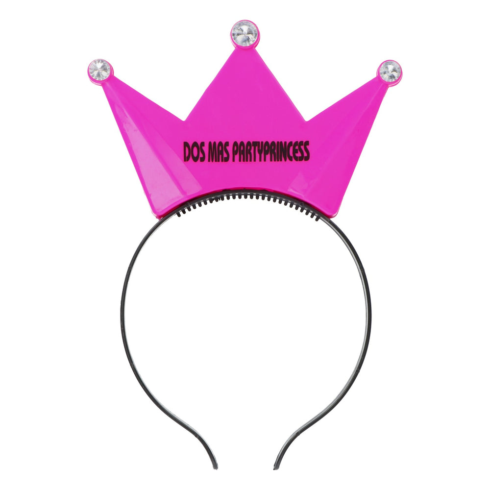 Dos Mas Tequilla Coiffe Couronne de fête Rose Strass « Partyprincess »