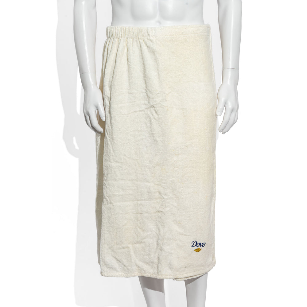 Serviette de bain Dove en verre avec fermeture velcro, 76 x 67 cm, blanche, en coton
