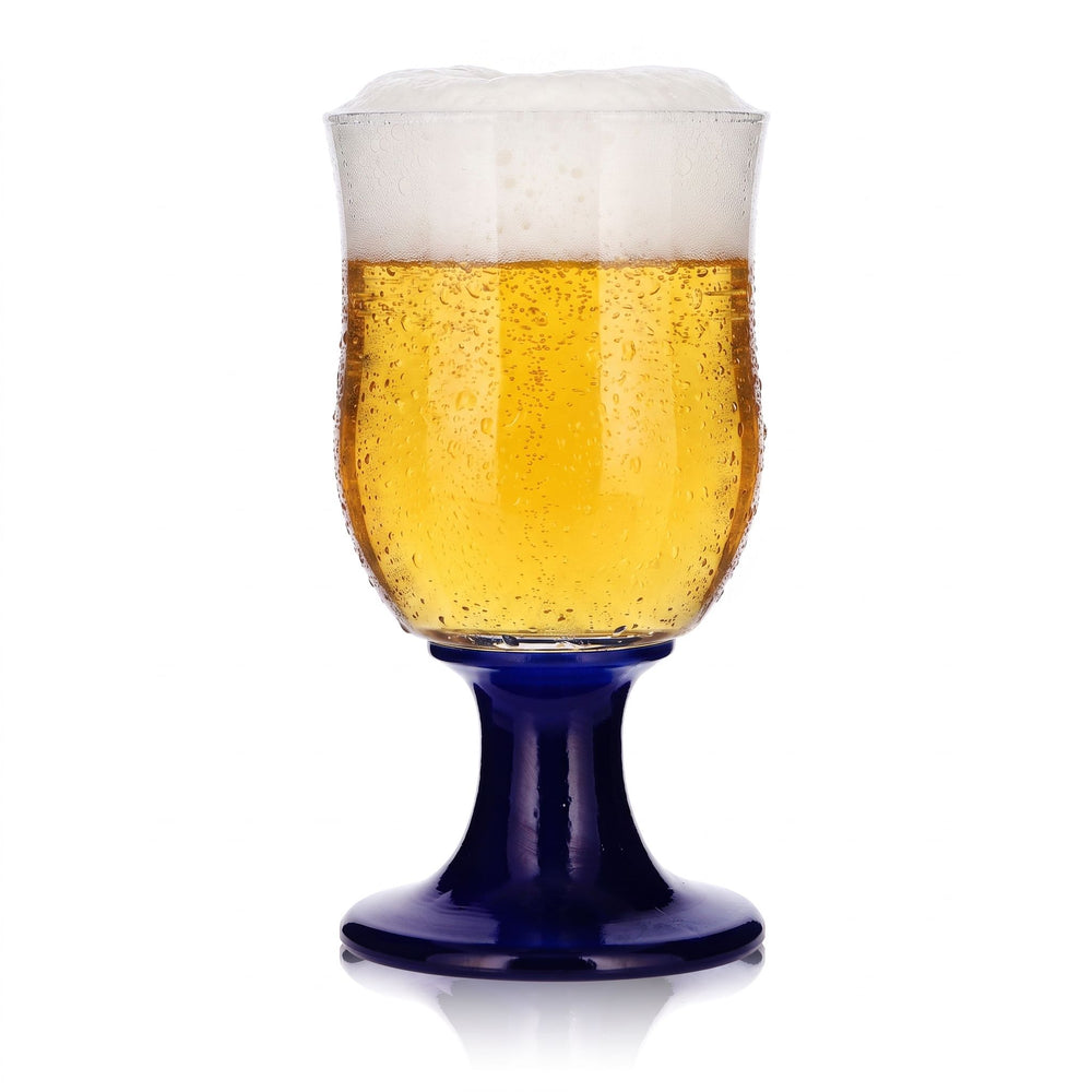 Verre à bière Durobor 0,36 l, forme calice, fond bleu