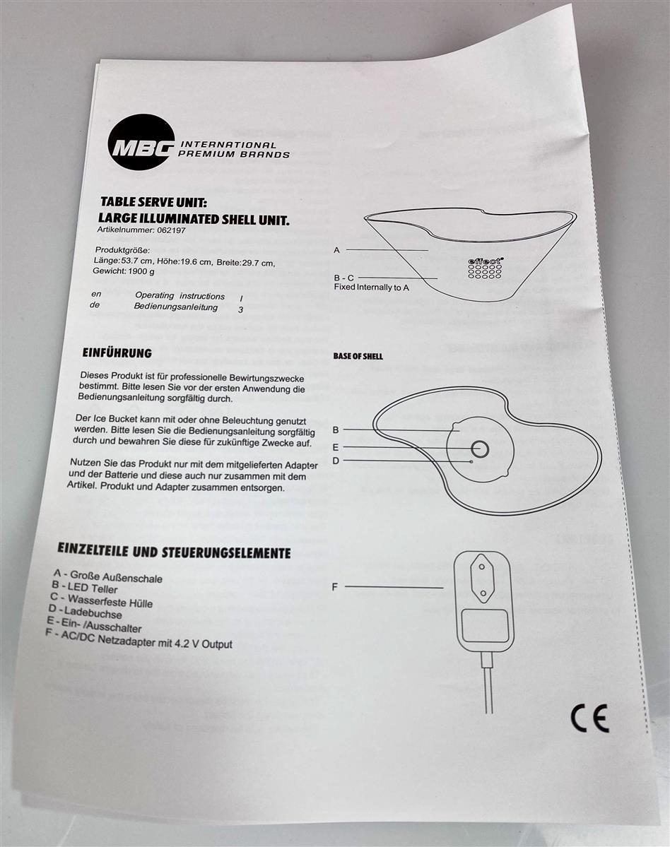 Effect Energy LED Refroidisseur de bouteilles rechargeable Bac à glaçons Grand bac rouge neuf – Vue 10