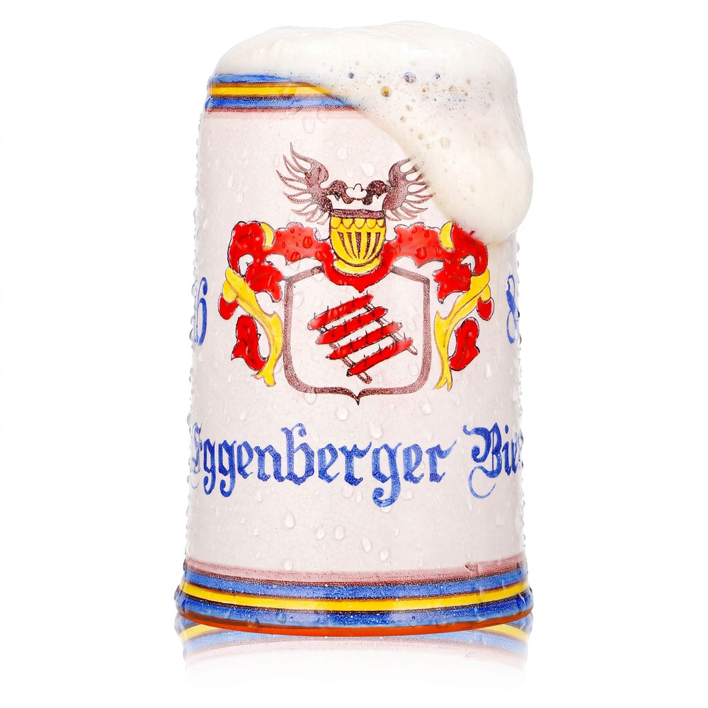 Verre à bière Eggenberger, chope en faïence de 1 l, chope à bière, chope de collection