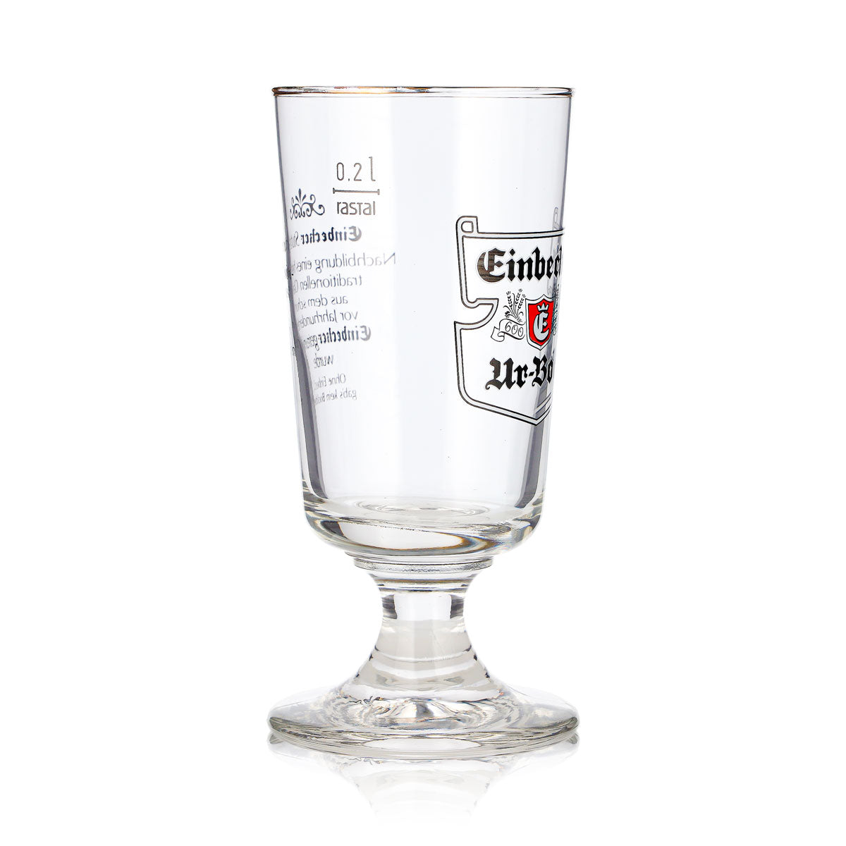 Verre à bière Einbecker 0,2 l, forme calice, Urbock Exclusiv, bord doré, Rastal – Vue 2