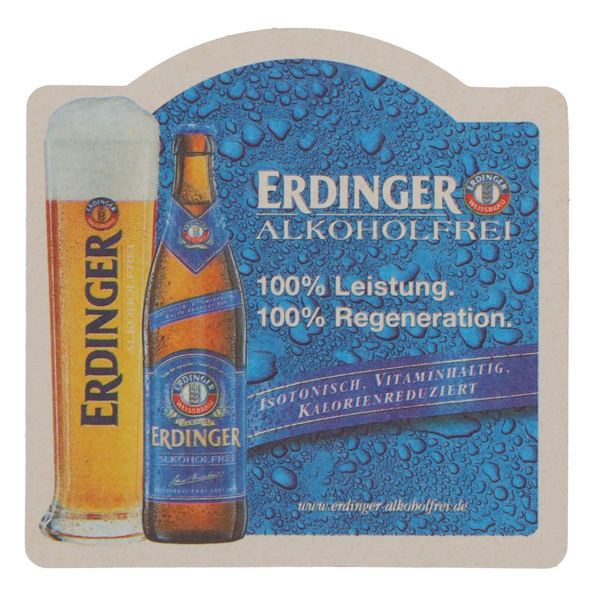Bière blanche sans alcool Erdinger & lot de 50 sous-verres « Original »