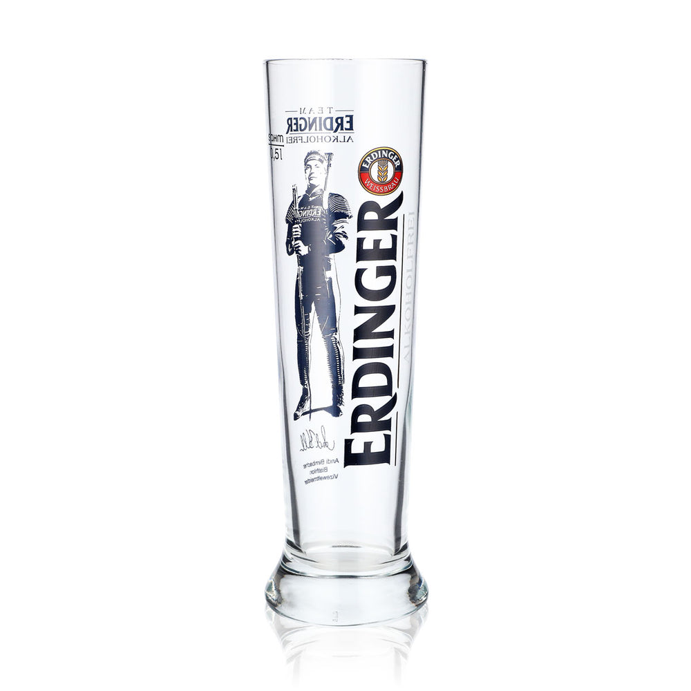 Verre à bière Erdinger 0,5 l Verre à bière blanche Édition spéciale Andi Birnbacher Sans alcool