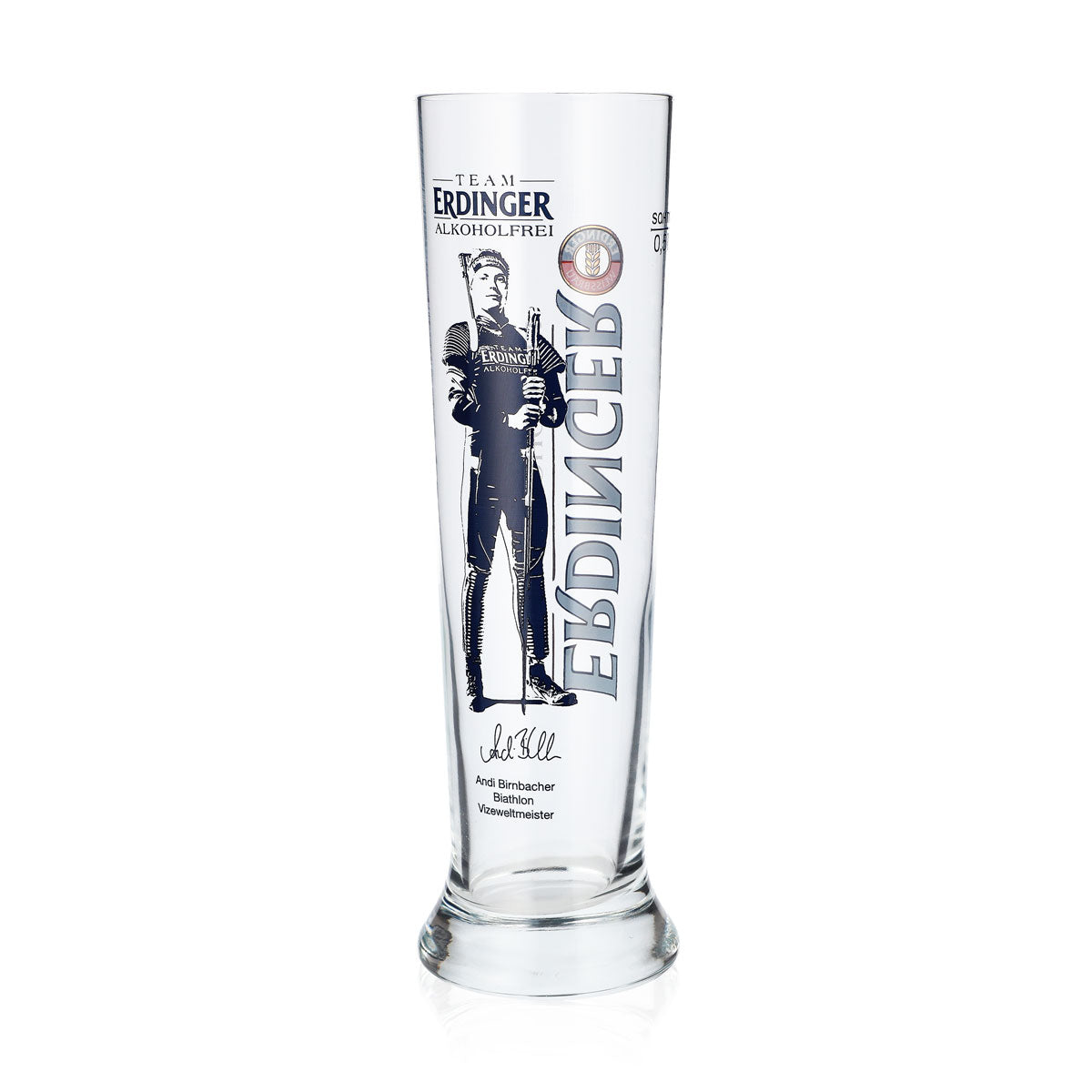 Verre à bière Erdinger 0,5 l Verre à bière blanche Édition spéciale Andi Birnbacher Sans alcool – Vue 3