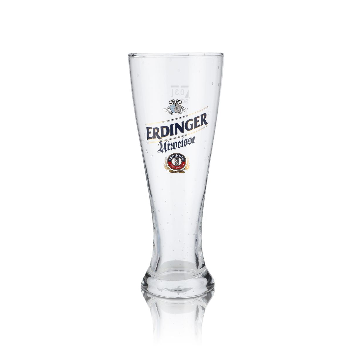 Verre Erdinger 0,3 l Verre à bière blanche Urweisse Effet perlé Fabriqué à la main Hefeweizen