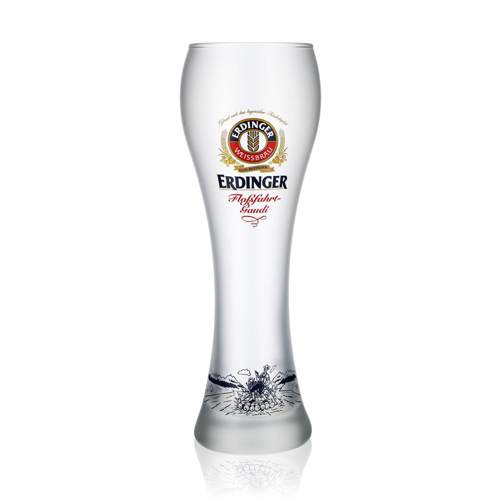 Verre à bière Erdinger Weizenglas 0,5 l mat « Floßfahrt-Gaudi » Verres à bière satinés blancs