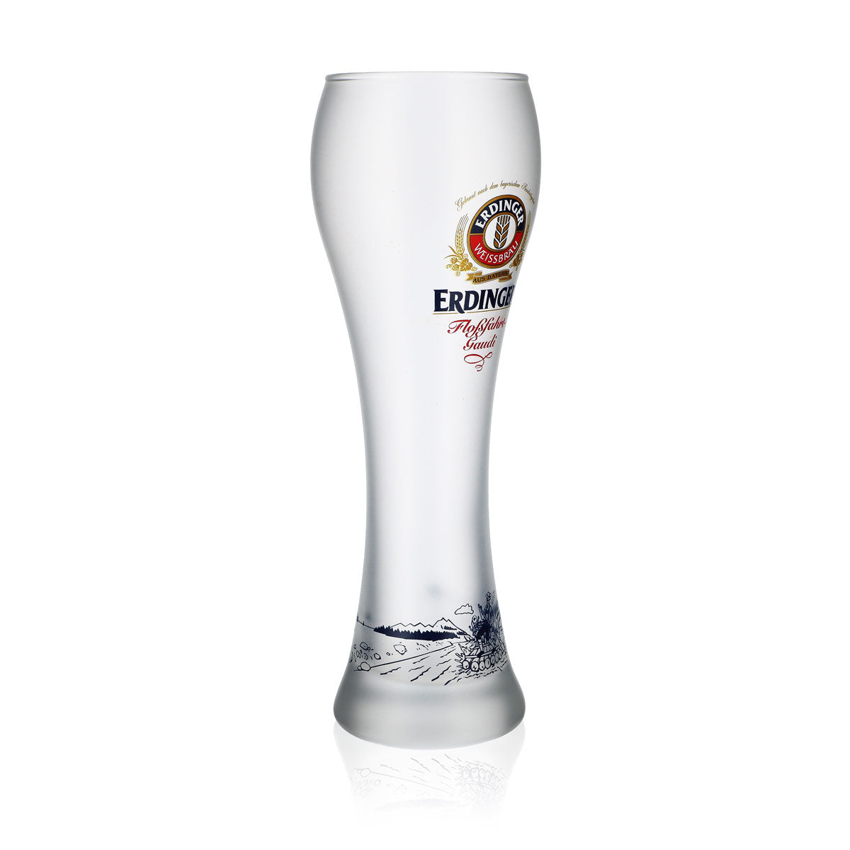 Verre à bière Erdinger Weizenglas 0,5 l mat « Floßfahrt-Gaudi » Verres à bière satinés blancs – Vue 2