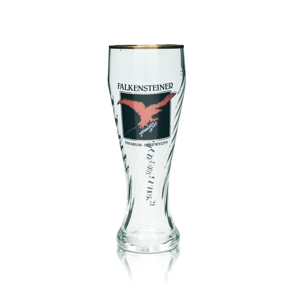 Verre à bière blanche Falkensteiner 0,5l Hefeweizen Verres à bord doré Glaskontur Brauerei