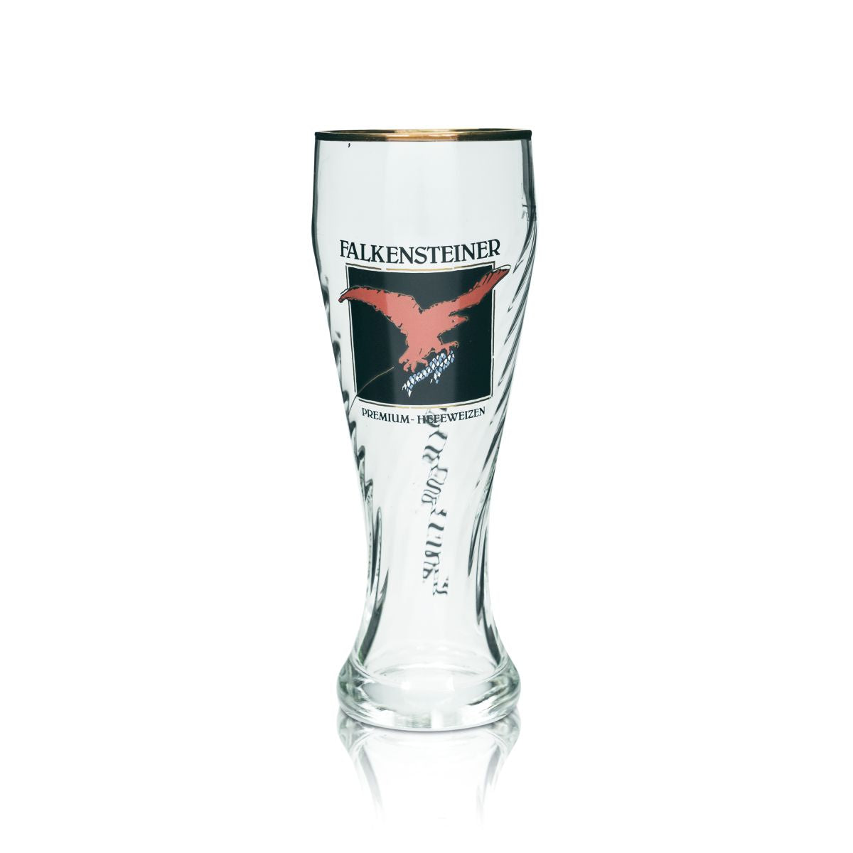 Verre à bière blanche Falkensteiner 0,5l Hefeweizen Verres à bord doré Glaskontur Brauerei