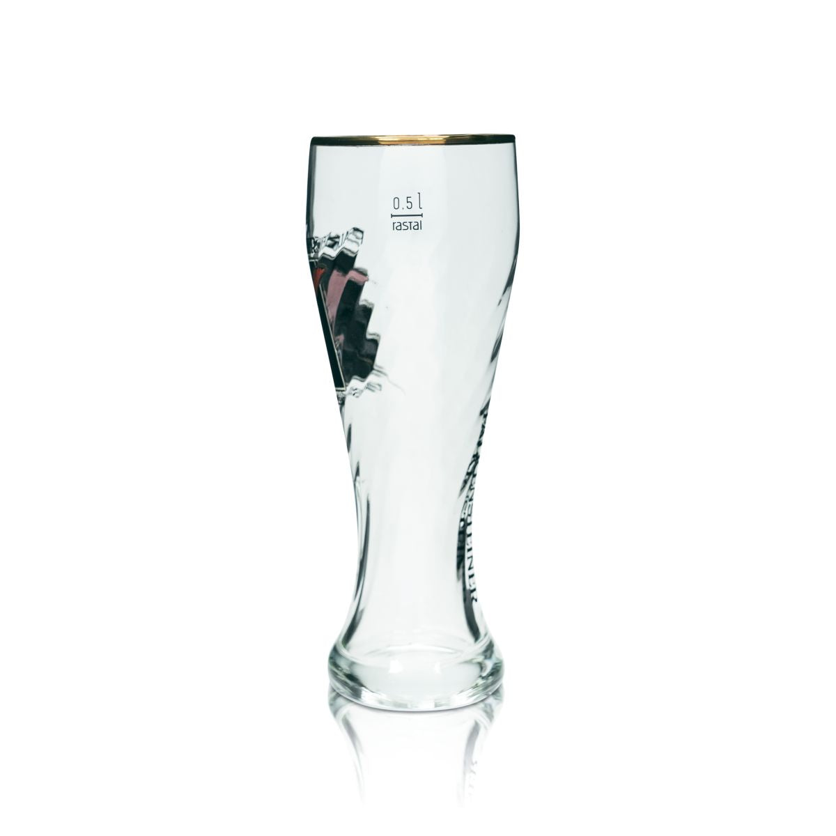 Verre à bière blanche Falkensteiner 0,5l Hefeweizen Verres à bord doré Glaskontur Brauerei – Vue 2