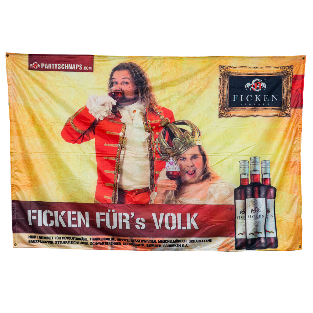 Bannière en polyester « Ficken » 225 x 150 cm « Ficken pour le peuple »