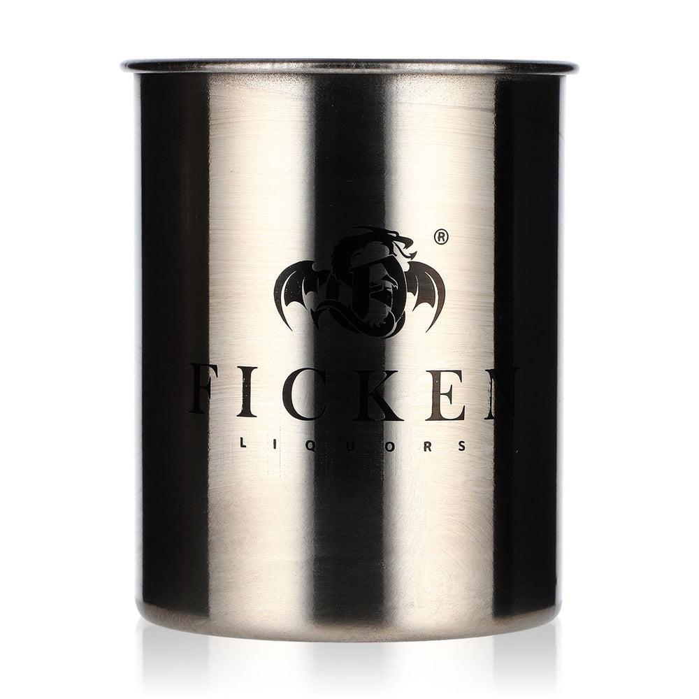 Verre à liqueur « Ficken » en métal argenté, verre à long drink