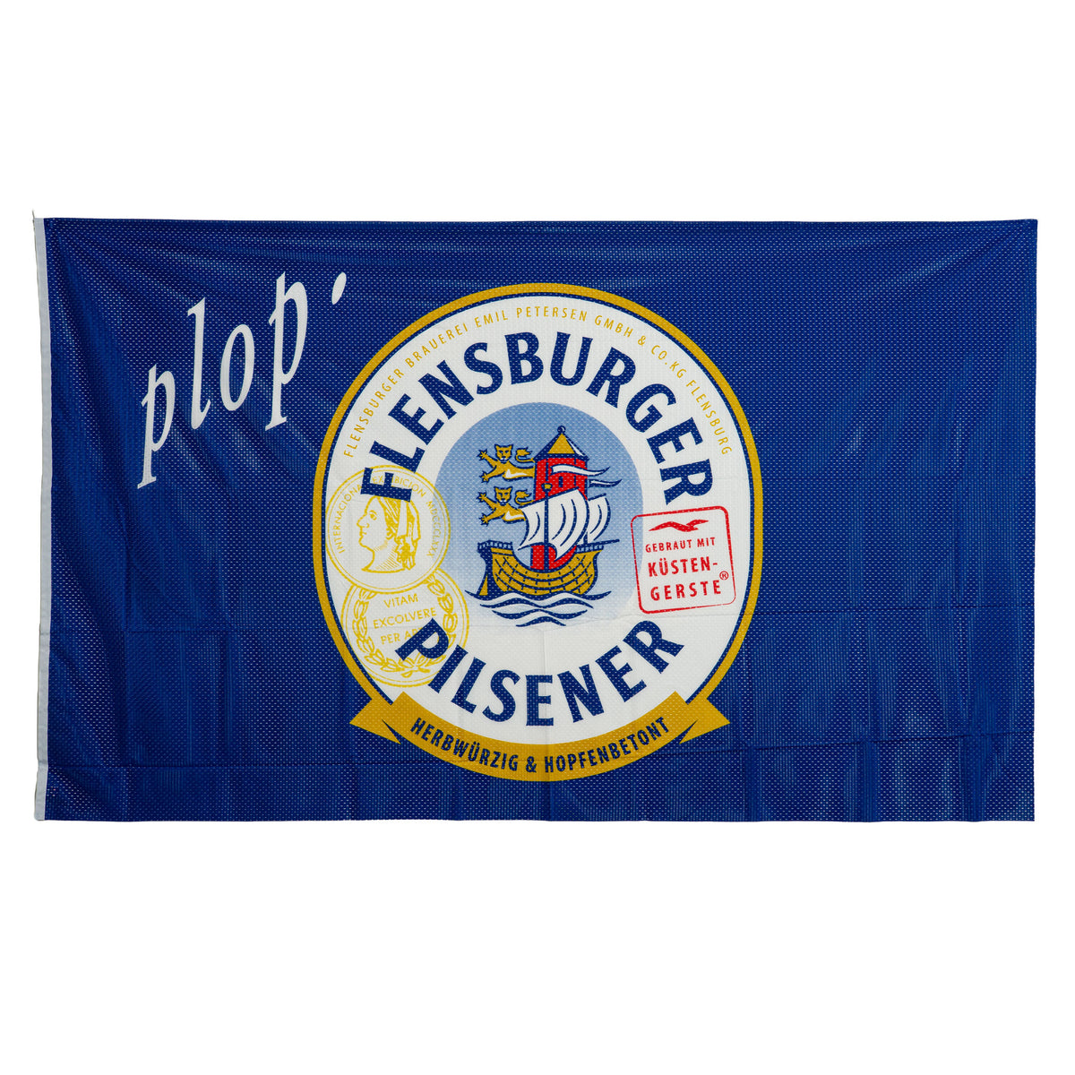 Flensburger Glas, tissu mélangé, drapeau de style Pilsener, bannière, drapeau vertical