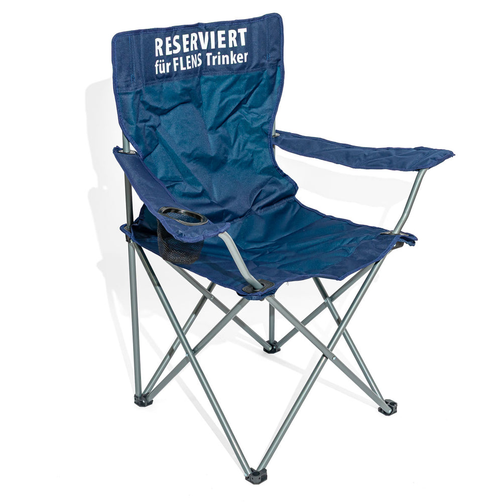 Chaise de camping Flensburger Pilsener Chaise de réalisateur pliable pour l'extérieur avec porte-boisson