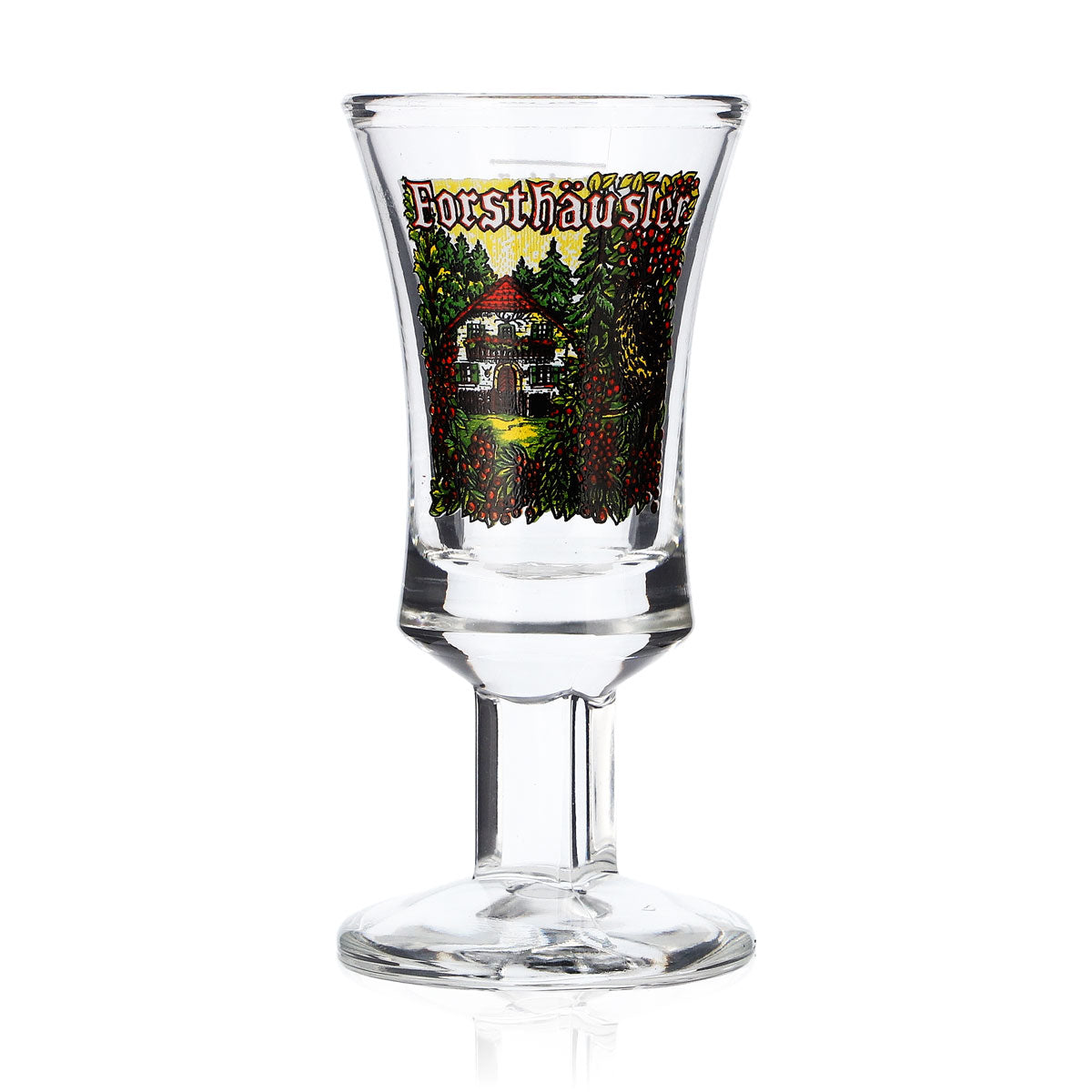 Eau-de-vie Forsthäusler, verre 2 cl  Logo Haus Rittmeister hoch Stamper Böckling