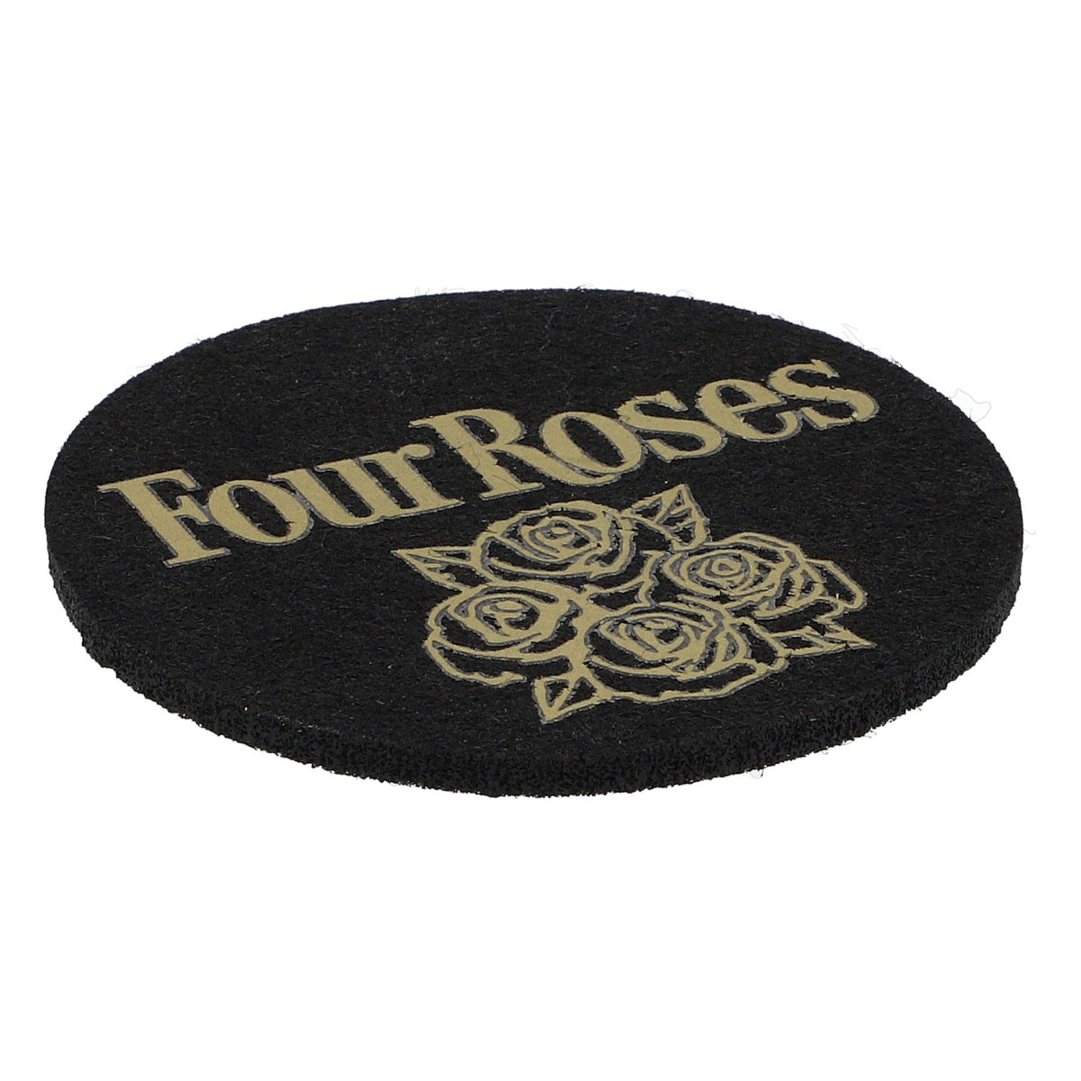 Four Roses Whiskey Sous-verres en feutre Sous-verres en verre Noir 6,2 cm de diamètre « Four Roses » avec logo
