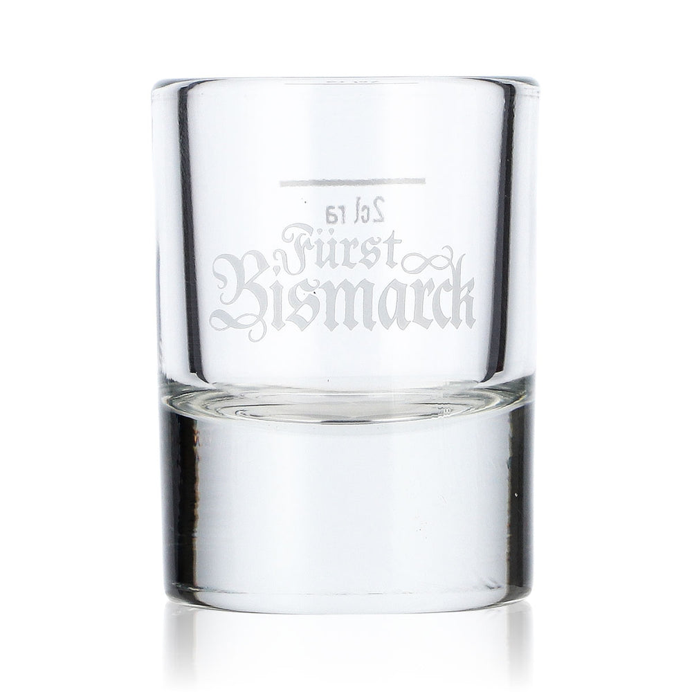 Verre à schnaps « Fürst Bismarck » 2 cl, avec une moustache gravée au fond du verre, verre à shot, verre à schnaps