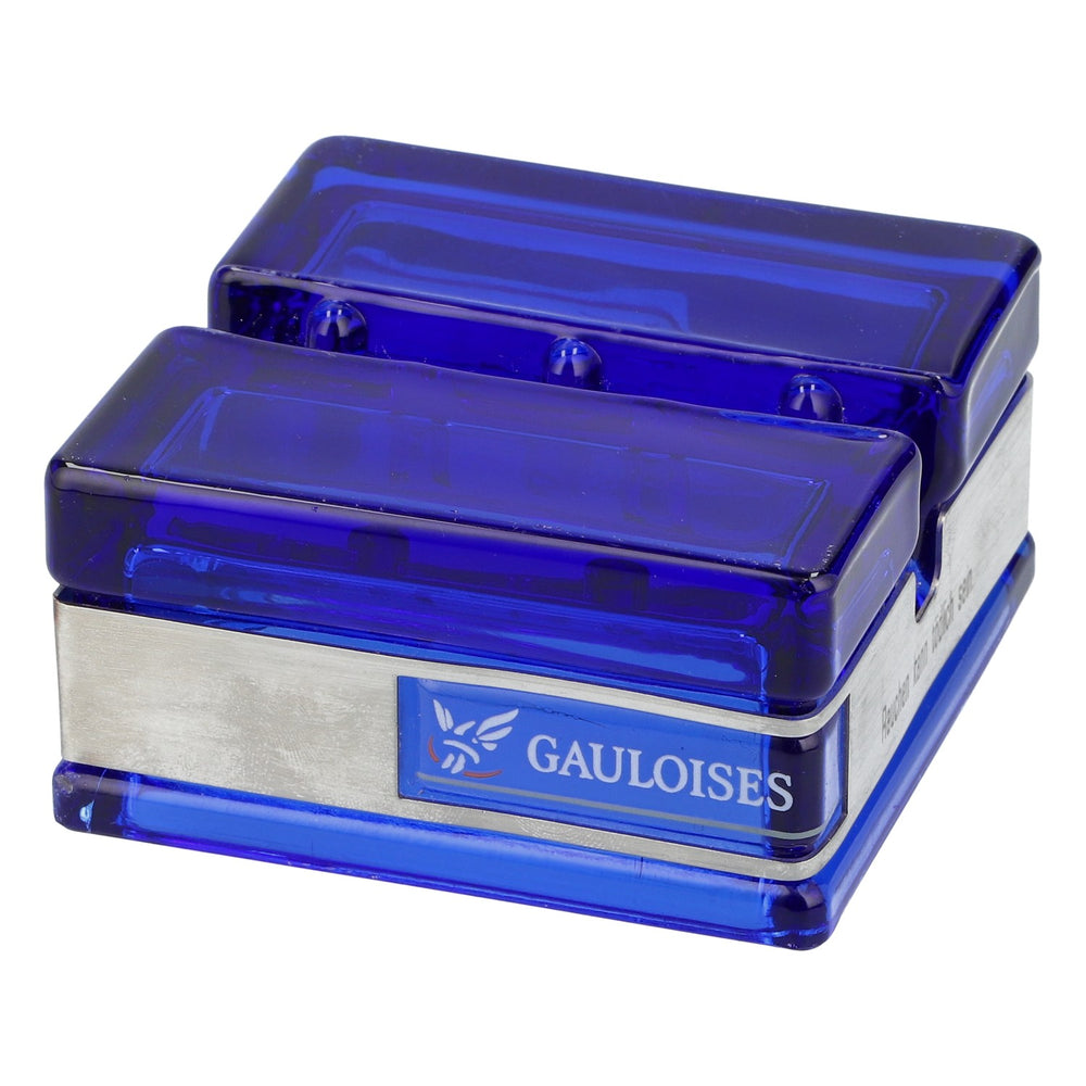 Présentoir de table en verre Gauloises, porte-menu, forme carrée, bleu, décoration de bar