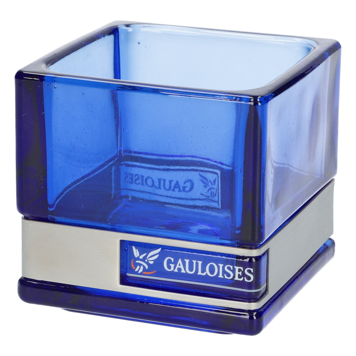 Gauloises Cigarettes Photophore Bleu Verre Support pour bougie à chauffe-plat Décoration Éclairage