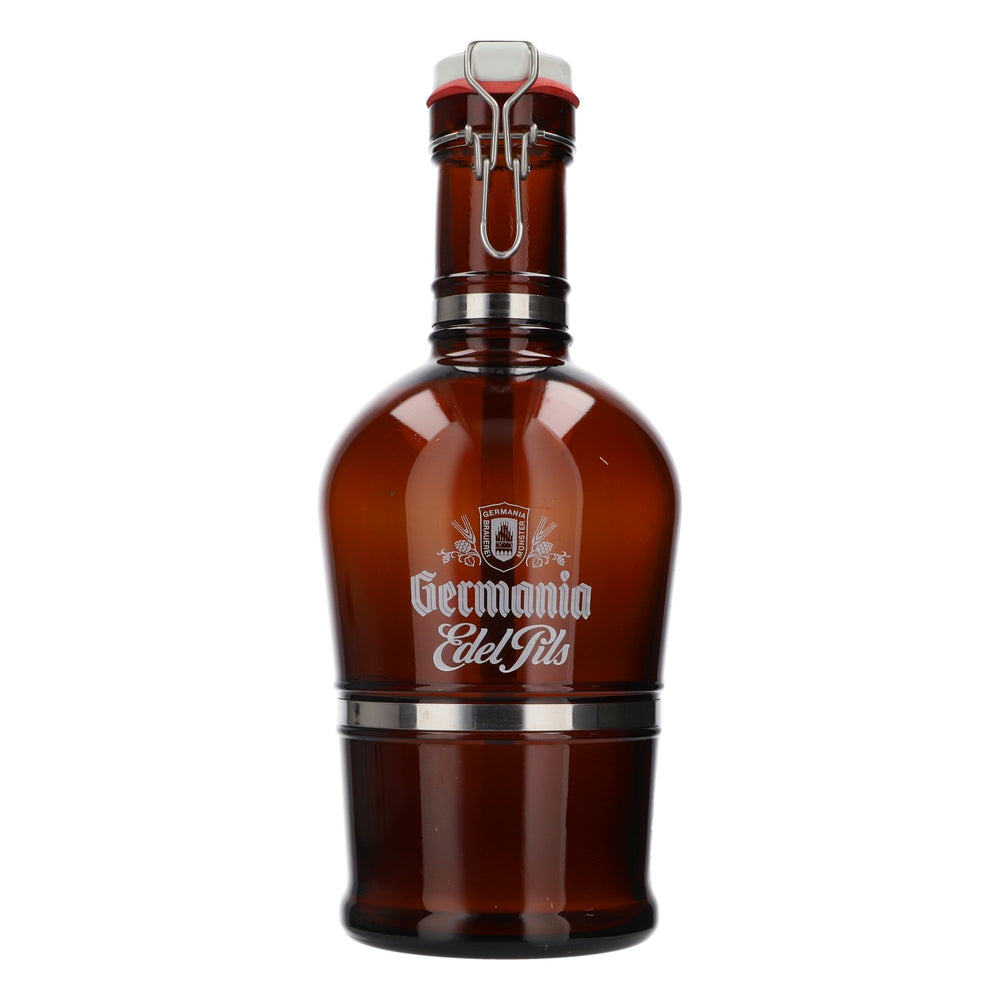 Bouteille collector XXL de bière Germania Edel Pils avec bouchon, bouteille en verre pour la monnaie, chope en verre
