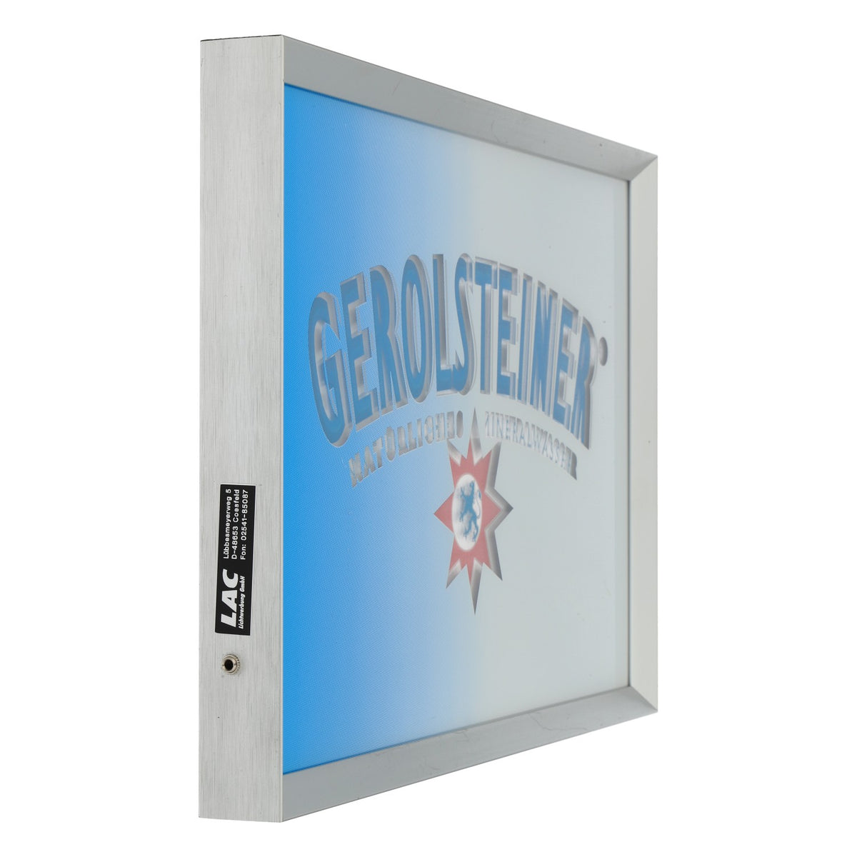 Cadre photo LED en aluminium Gerolsteiner, enseigne lumineuse, décoration de bar, 44 x 29 x 3 cm – Vue 2