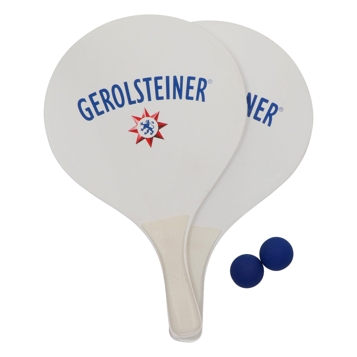 Set de beach-volley Gerolsteiner Wasser Jeu de tennis de plage 2 raquettes 2 balles