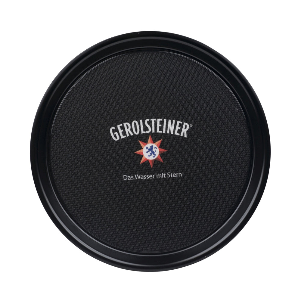 Plateau Gerolsteiner  Ø37cm Anti-dérapant Verres noirs Service traiteur