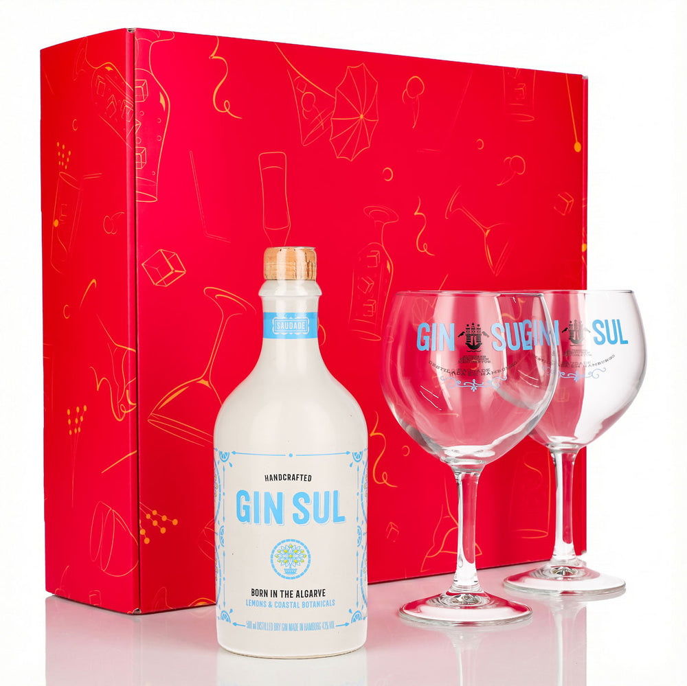 Coffret cadeau Gin Sul 0,5 l 43,5 % + verre ballon I Rose