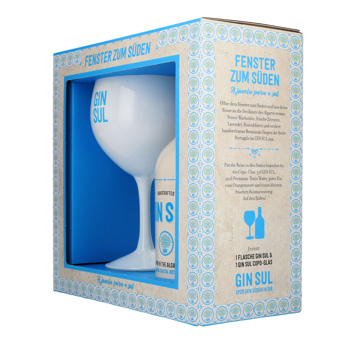 Coffret cadeau Gin Sul « Fenêtre sur le sud » 0,5 l 43 % vol. + 1 verre Copa 0,6 l – Vue 3