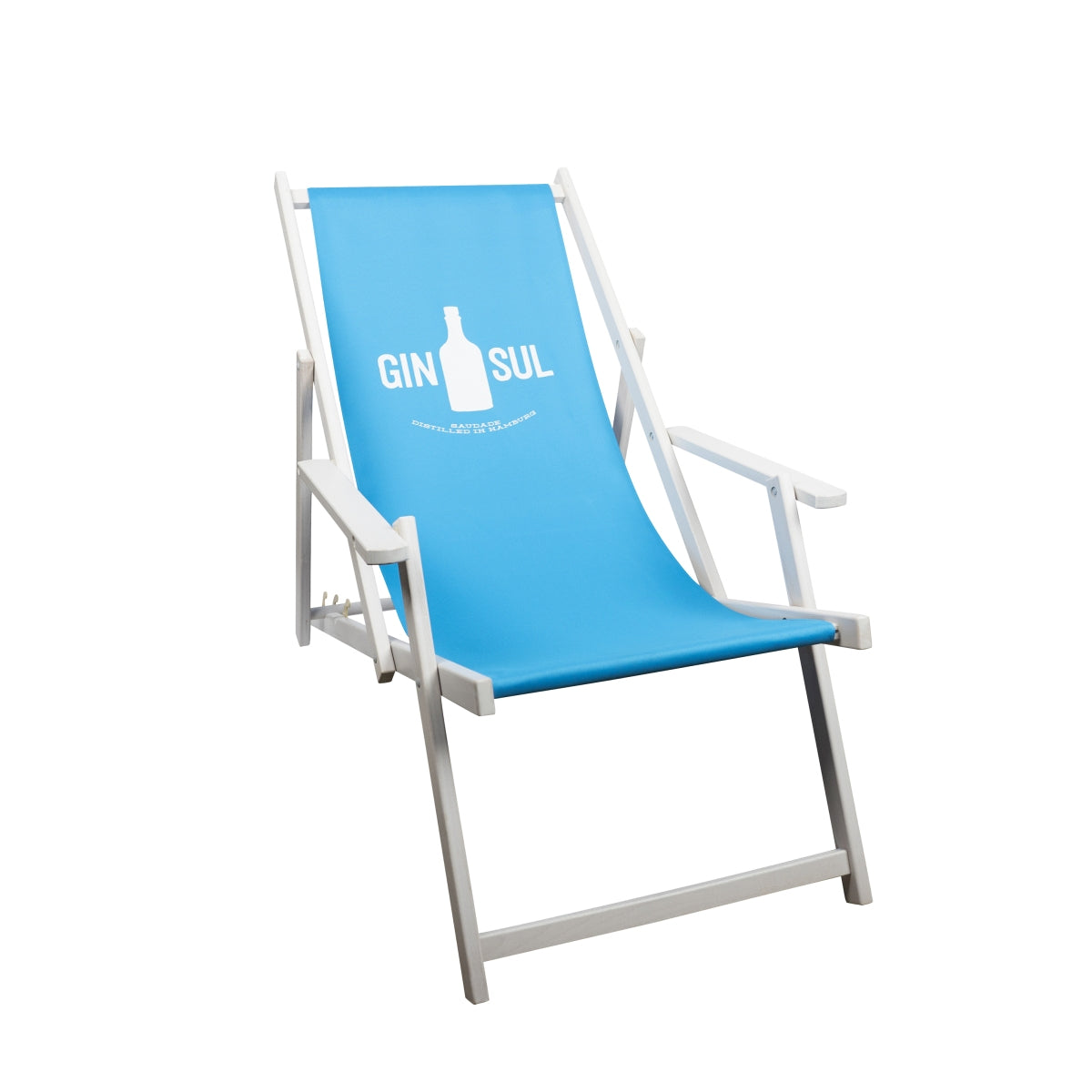 Gin Sul Chaise longue bleue Chaise de plage Transat Tabouret Lounge Jardin Bar