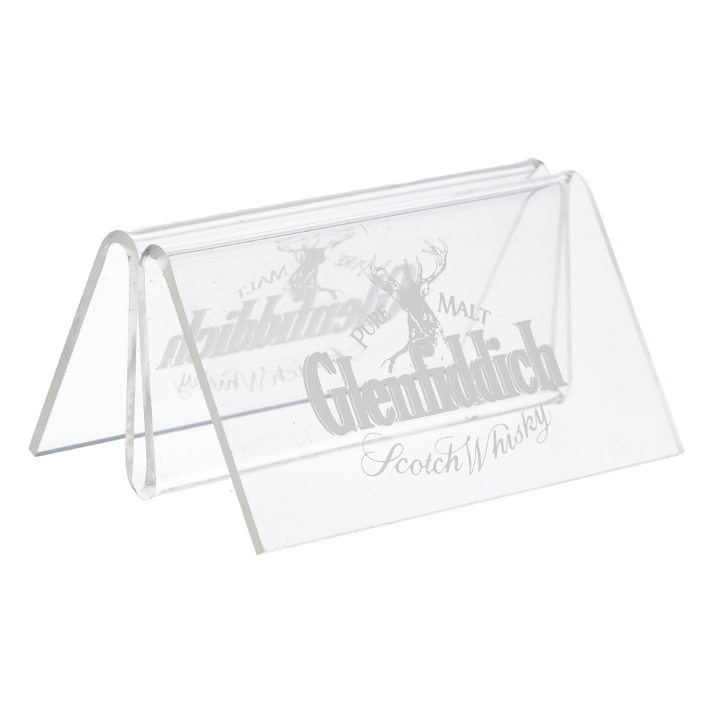 Glenfiddich Whisky Présentoir de table en acrylique Porte-cartes transparent