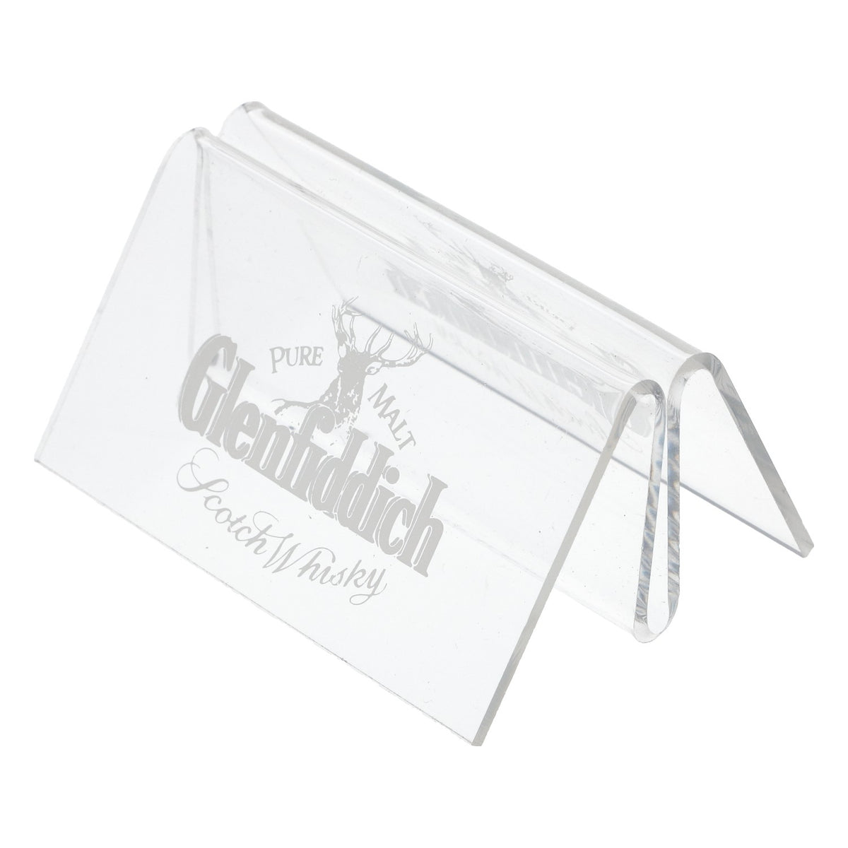 Glenfiddich Whisky Présentoir de table en acrylique Porte-cartes transparent – Vue 2