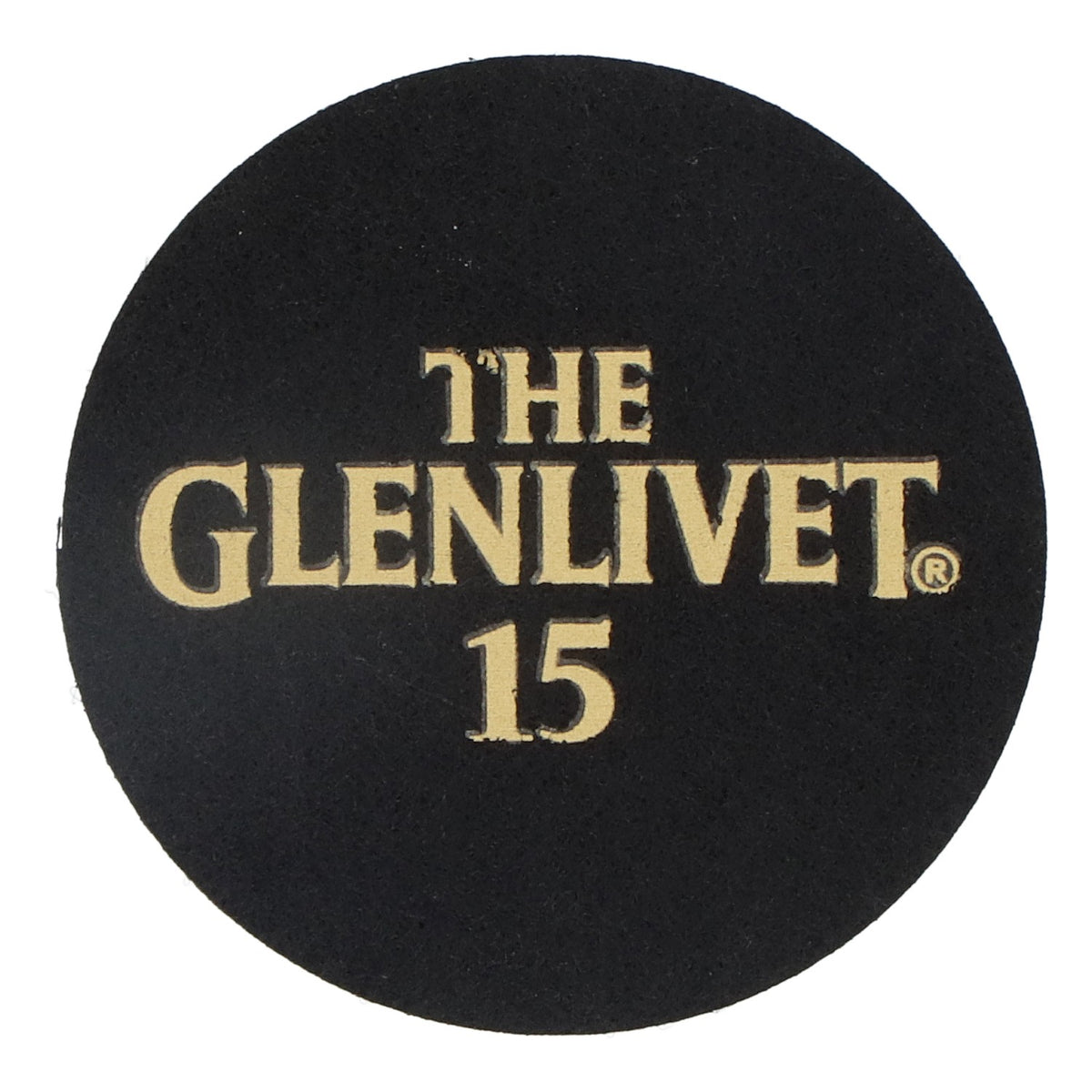 Sous-verres en feutre Glenlivet Whisky Sous-verres en verre Noir 6,2 cm de diamètre « Glenlivet 15 » – Vue 2